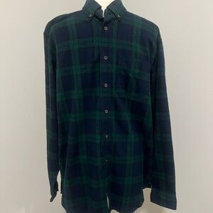 L.L. Bean Green and Blue Checkered Casual Shirt